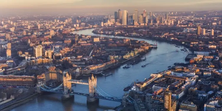 Aerial view of London