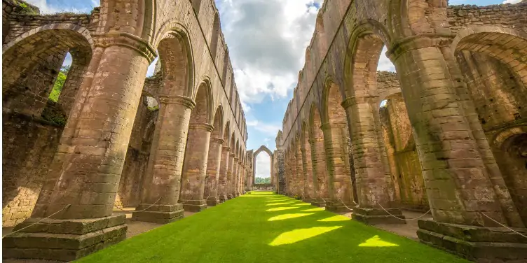an image of the Ruins of Fountains Abbey, part of a World Heritage Site in North Yorkshire
