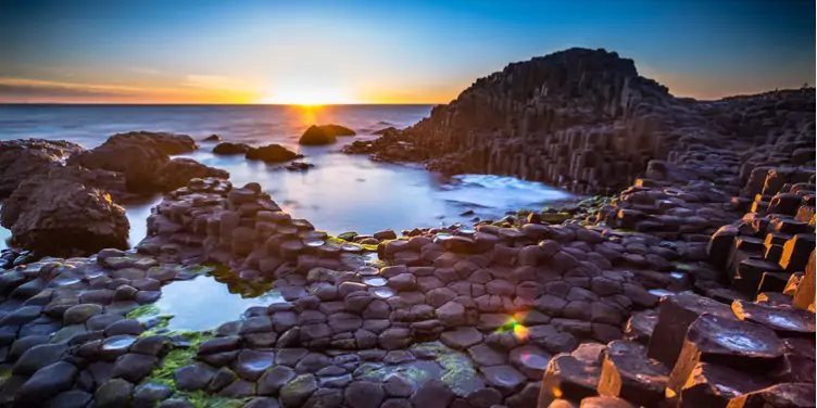 an image of the basalt columns of Giant’s Causeway, part of a World Heritage Site in Northern Ireland