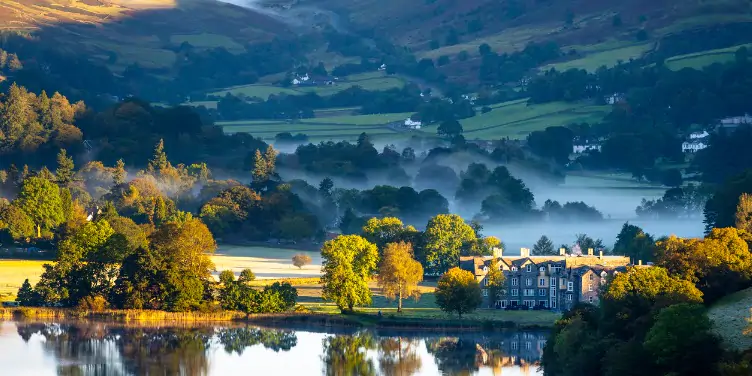 an image of sunrise in Grasmere, in the English Lake District, a World Heritage Site