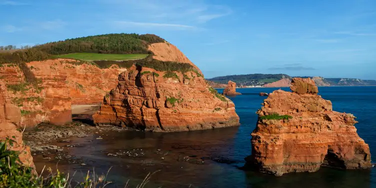 an image of Ladram Bay on the Jurassic Coast, part of the Dorset and East Devon Coast World Heritage Site