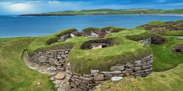 an image of Skara Brae, a Neolithic village in Orkney that’s part of a World Heritage Site