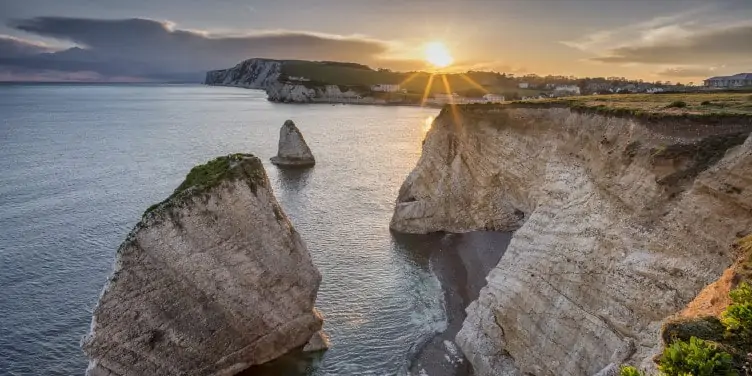 Freshwater Bay, Isle of Wight at sundown