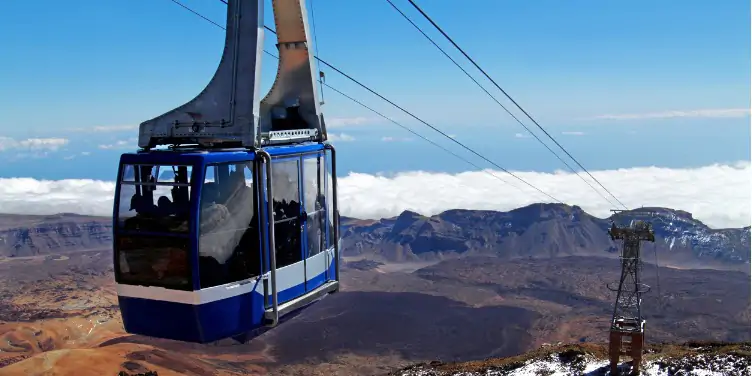 an image of a cable car on Mount Teide
