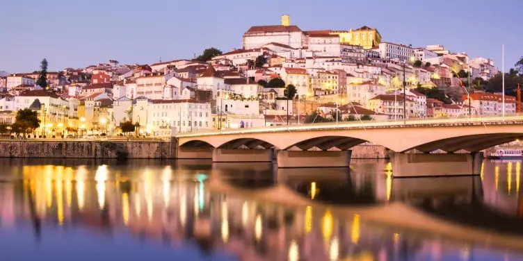 View of Coimbra at night