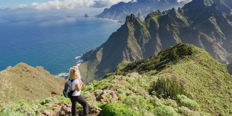 an image of a hiker in the coastal mountains of Tenerife