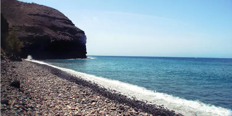 Secluded stony beach at GuiGui beach in Gran Canaria