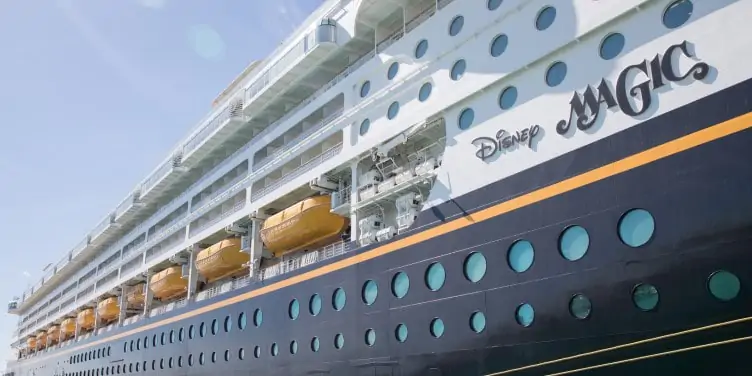 Close-up of a Disney Magic cruise ship