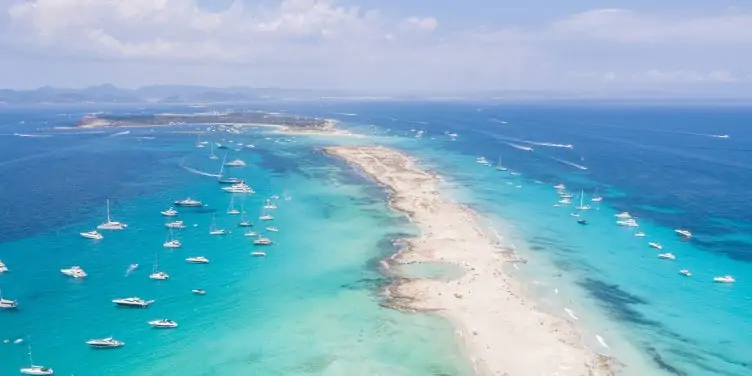 Aerial view of Formentera