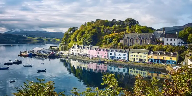 Portree harbour in Isle of Skye