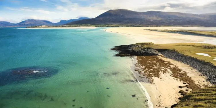 Views of the Outer Hebrides coastline in Scotland