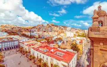 Views over buildings in Old Las Palmas in Gran Canaria