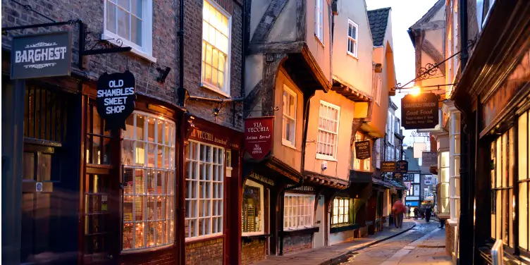 an image of a narrow street in Shambles, York