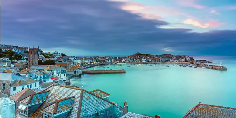 an image of an aerial view of St Ives in Cornwall