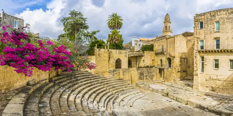 Ruins of a Roman theatre in Lecce, Puglia