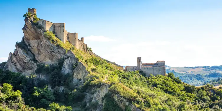 Views of Castello di Roccascalegna castle in Chieti, Abruzzo