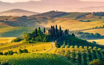 Landscape view of Tuscany in Italy