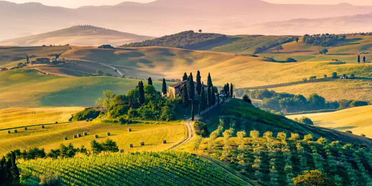 Landscape view of Tuscany in Italy