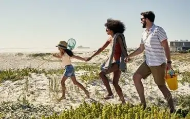 Family adventure on the beach