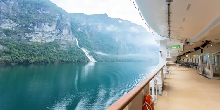 View of a fjord in Norway from a cruise ship