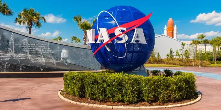 NASA globe logo in Kennedy Space Center in Cape Canaveral
