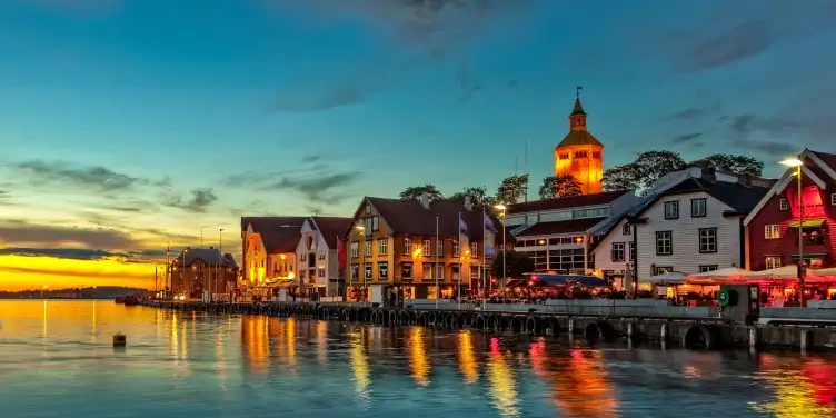 Town of Stavanger at night