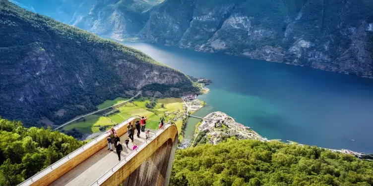 The Stegastein viewpoint in Sognefjord Norway