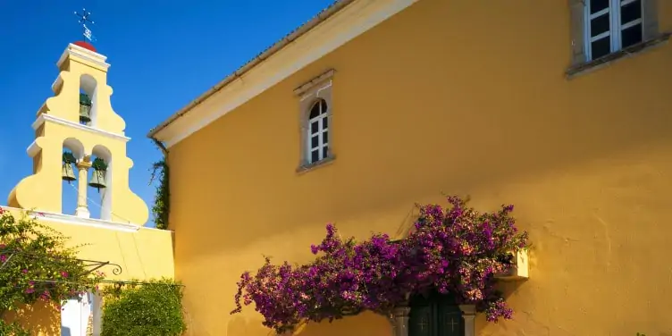 Theotokos Monastery in Paleokastritsa on the island of Corfu, Greece