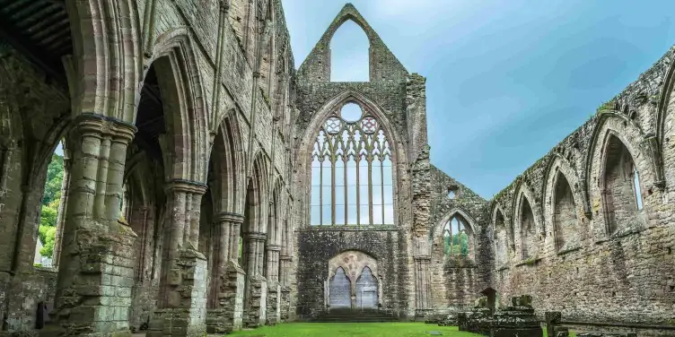 The ruins of Tintern Abbey church in Wales