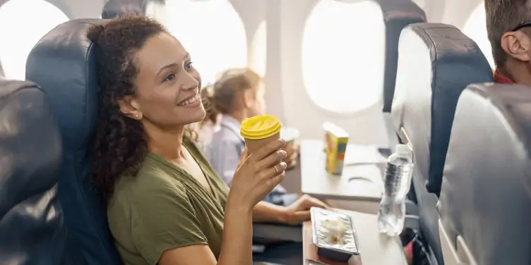 woman on aeroplane