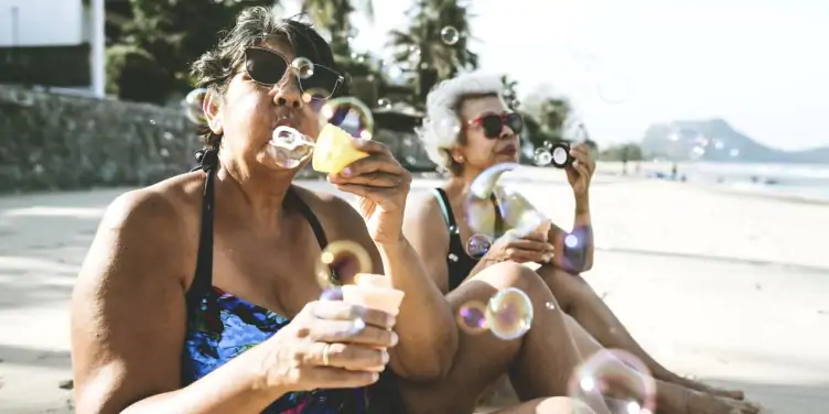 Senior women on the beach