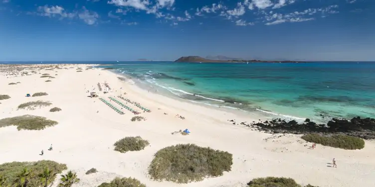 Wide angle image on a beach in Fuerteventura.