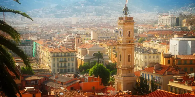 Ariel view of the city of Nice, France